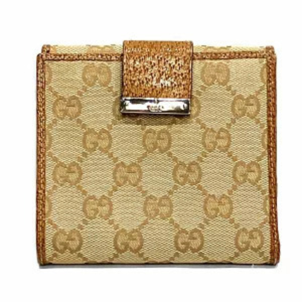 Gucci GG W hook canvas bi fold wallet